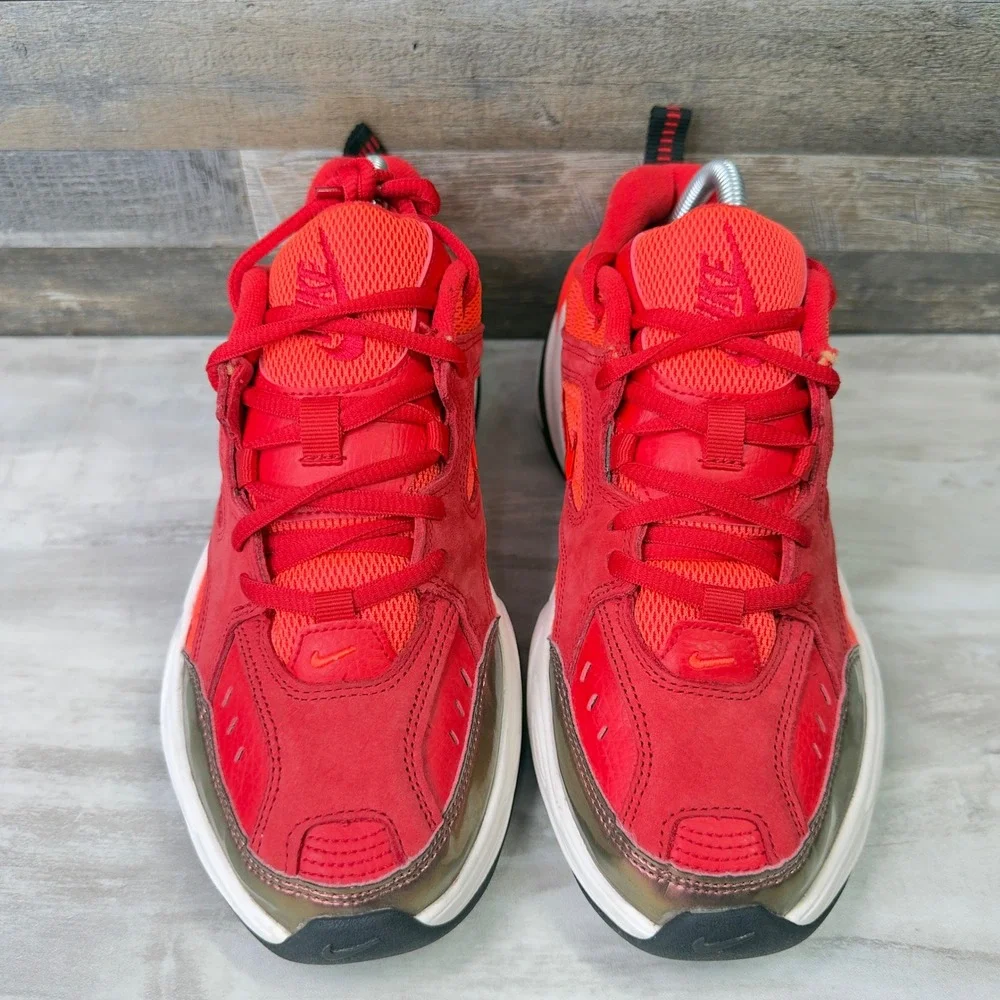 Nike M2K Tekno Women Size 8.5 Sneakers Chunky Dad Shoes Red Bronze AV7030-600
